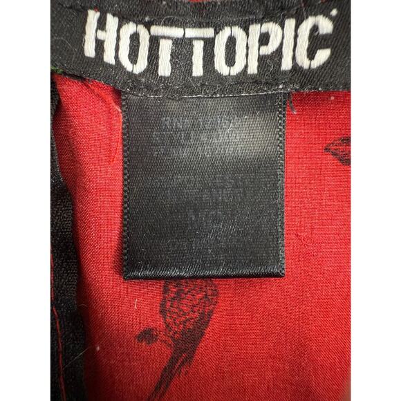 Hot Topic Sz M Red Pirate Print Dress Flare Rockabilly Pin-Up Goth Y2K - Picture 7 of 9
